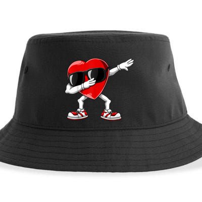 Dabbing Heart Funny Gift Valentines Day Sustainable Bucket Hat