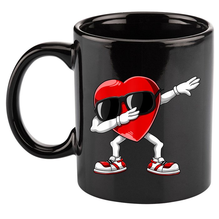 Dabbing Heart Funny Gift Valentines Day 11oz C Handle Ceramic Mug