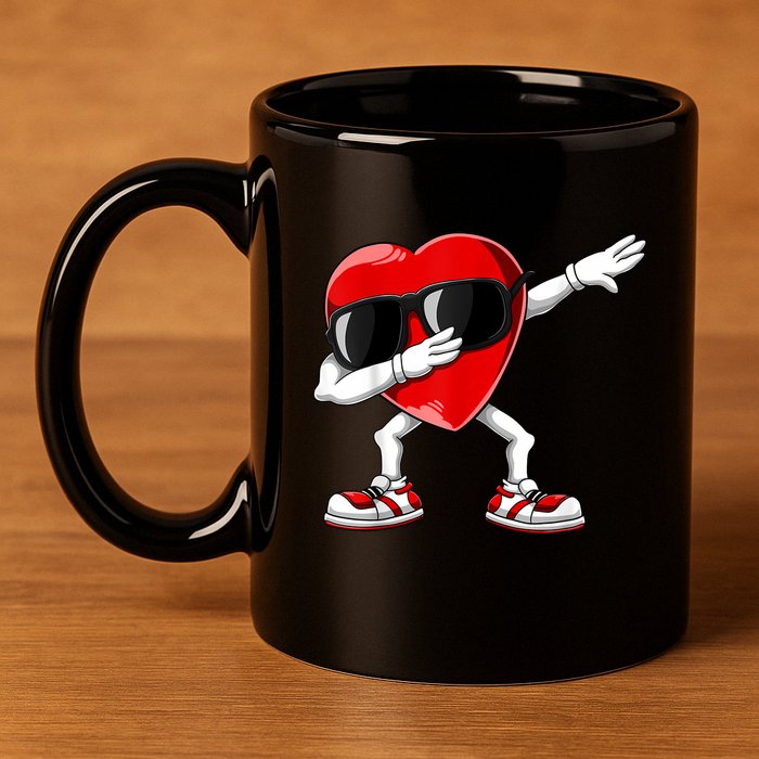 Dabbing Heart Funny Gift Valentines Day 11oz C Handle Ceramic Mug