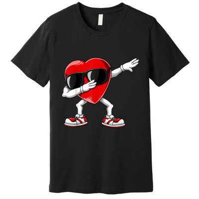Dabbing Heart Funny Gift Valentines Day Premium T-Shirt