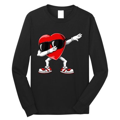 Dabbing Heart Funny Gifts Valentines Day Long Sleeve Shirt