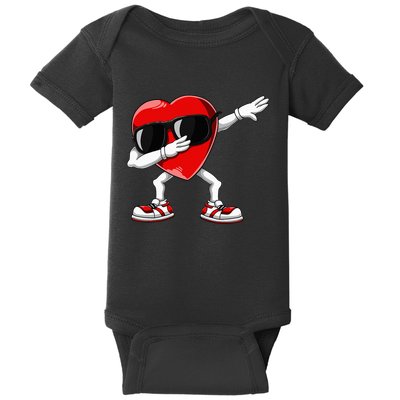 Dabbing Heart Funny Gifts Valentines Day Baby Bodysuit