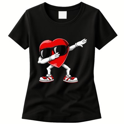 Dabbing Heart Funny Gifts Valentines Day Womens T-Shirt