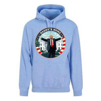 Daddys Home Funny Donald Trump White House 2024 President 47 Unisex Surf Hoodie