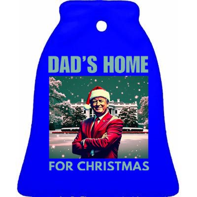 Dads Home For Christmas Dad Trump Home Ceramic Bell Ornament