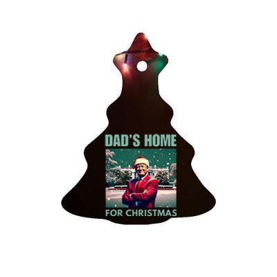 Dads Home For Christmas Dad Trump Home Ceramic Tree Ornament