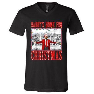 DaddyS Home For Christmas Trump V-Neck T-Shirt