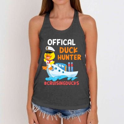 Duck Hunter Funny Duck Cruising Cruise Women's Knotted Racerback Tank