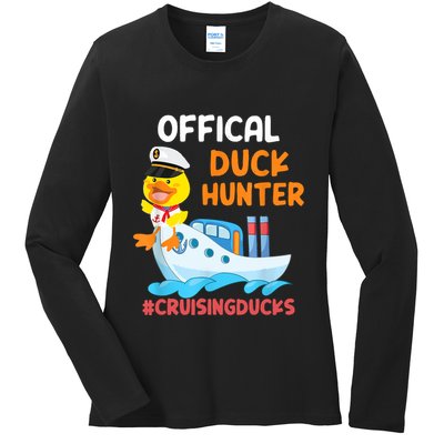 Duck Hunter Funny Duck Cruising Cruise Ladies Long Sleeve Shirt