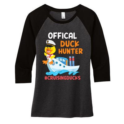 Duck Hunter Funny Duck Cruising Cruise Women's Tri-Blend 3/4-Sleeve Raglan Shirt