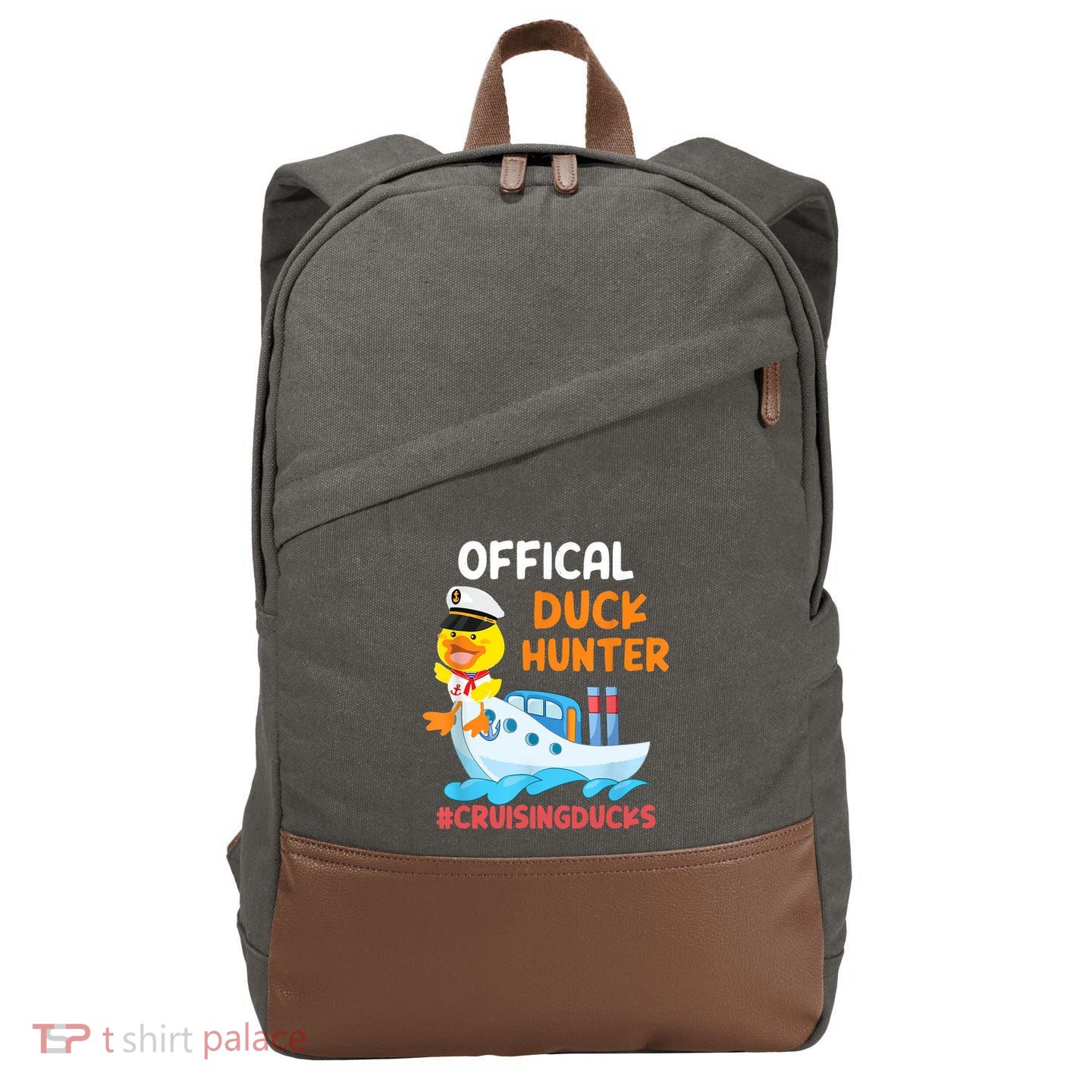 Duck Hunter Funny Duck Cruising Cruise Cotton Canvas Backpack