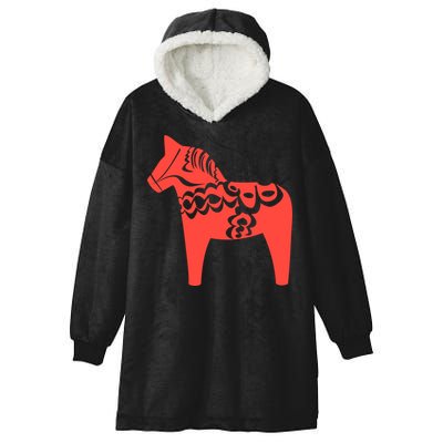 Dala Horse Gift Dalarna Swedish Sweden Sverige Gift Hooded Wearable Blanket