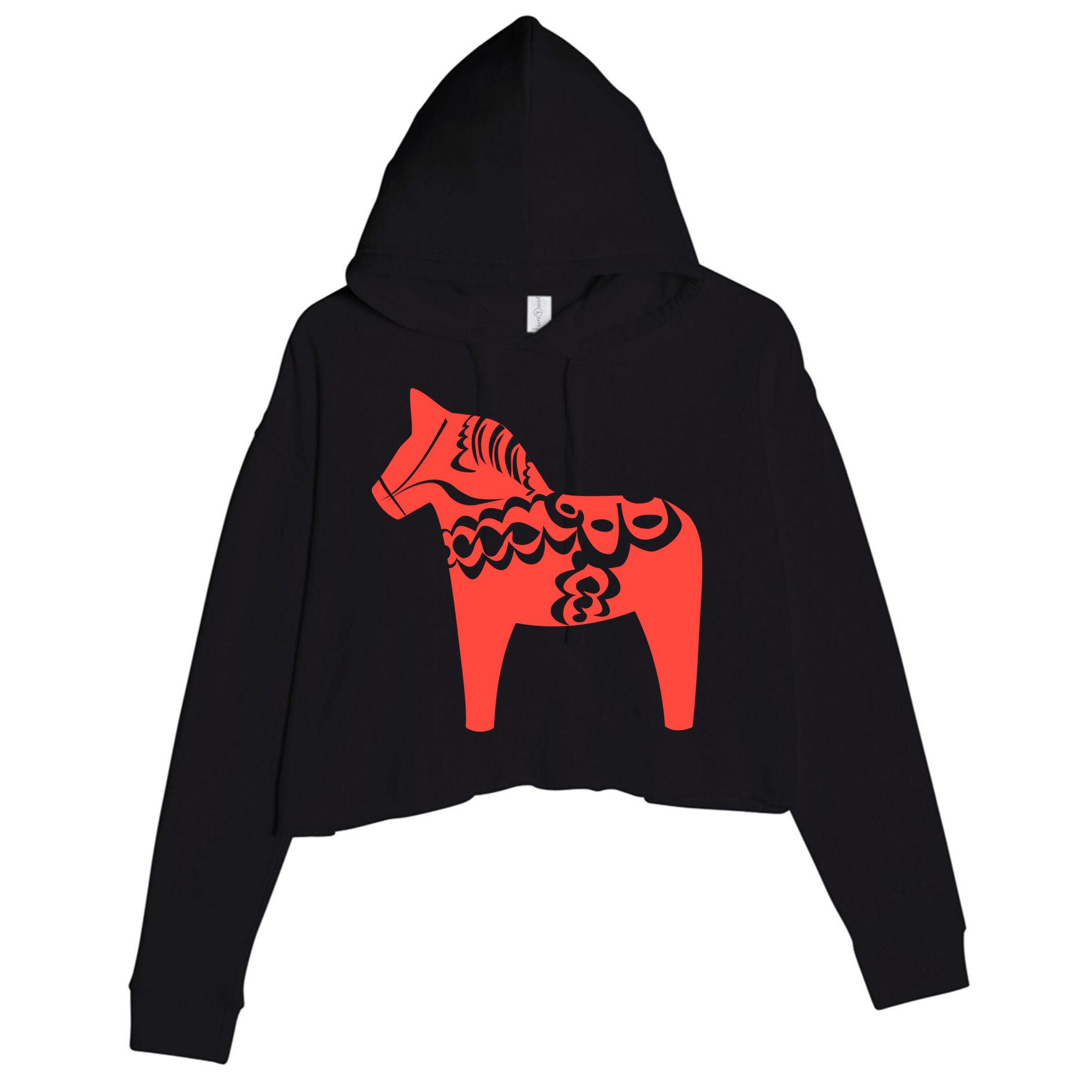 Dala Horse Gift Dalarna Swedish Sweden Sverige Gift Crop Fleece Hoodie