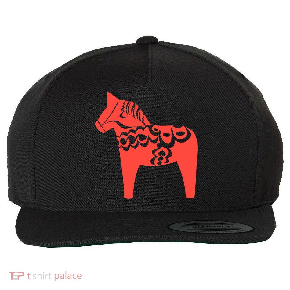 Dala Horse Gift Dalarna Swedish Sweden Sverige Gift Wool Snapback Cap