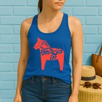 Dala Horse Gift Dalarna Swedish Sweden Sverige Gift Womens Tank Top