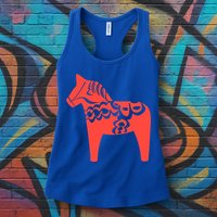 Dala Horse Gift Dalarna Swedish Sweden Sverige Gift Womens Tank Top