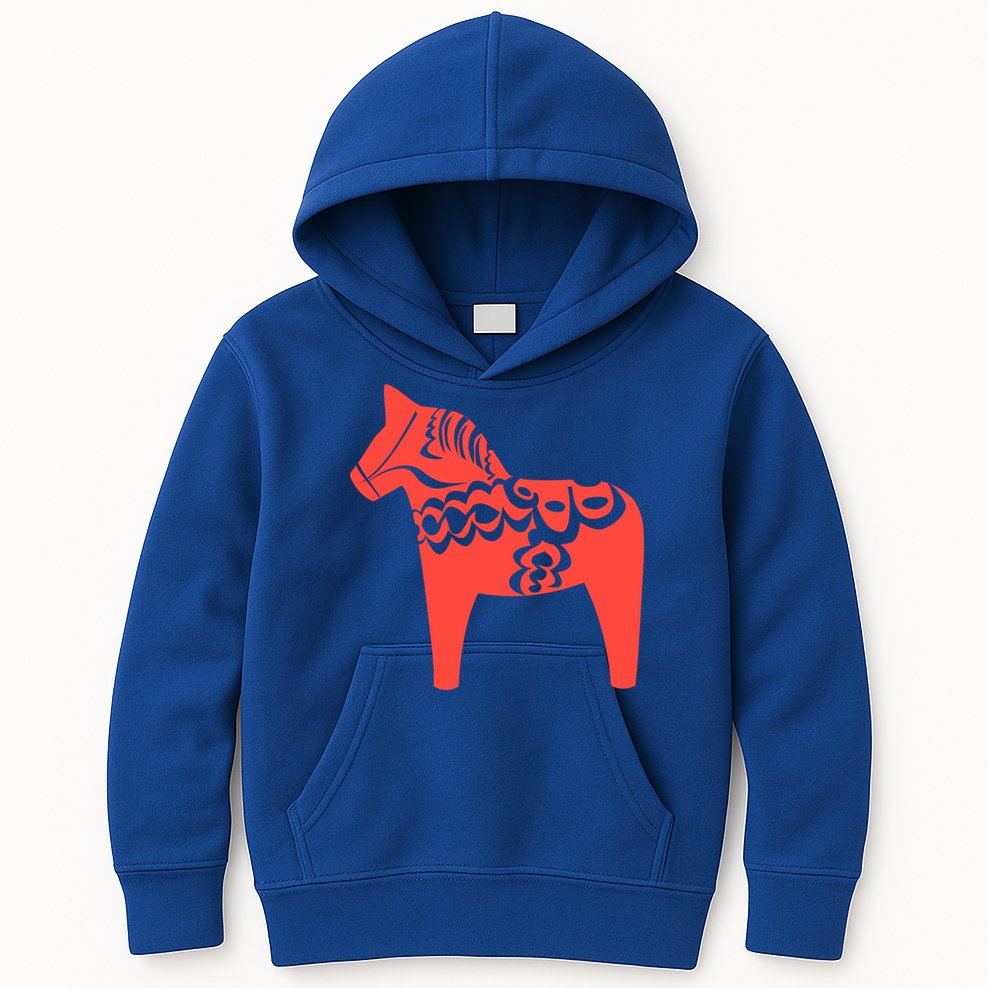 Dala Horse Gift Dalarna Swedish Sweden Sverige Gift Kids Hoodie