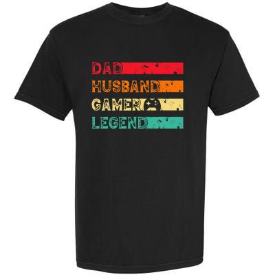 Dad Husband Gamer Legend Vintage Gamer gaming fathers Day Garment-Dyed Heavyweight T-Shirt