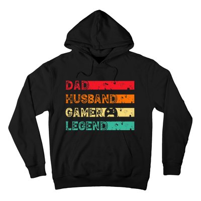 Dad Husband Gamer Legend Vintage Gamer gaming fathers Day Hoodie