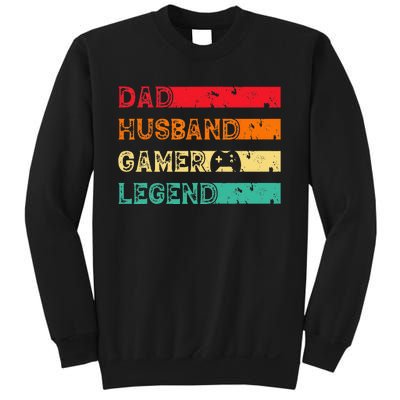 Dad Husband Gamer Legend Vintage Gamer gaming fathers Day Sweatshirt