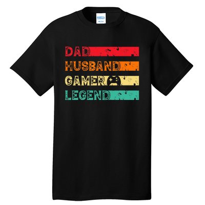 Dad Husband Gamer Legend Vintage Gamer gaming fathers Day Tall T-Shirt