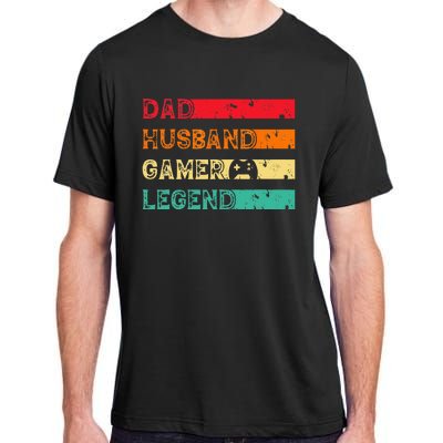 Dad Husband Gamer Legend Vintage Gamer gaming fathers Day Adult ChromaSoft Performance T-Shirt