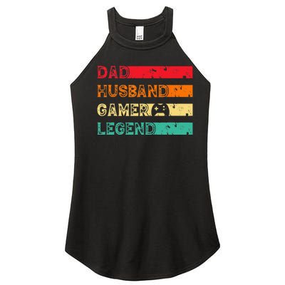 Dad Husband Gamer Legend Vintage Gamer gaming fathers Day Women’s Perfect Tri Rocker Tank