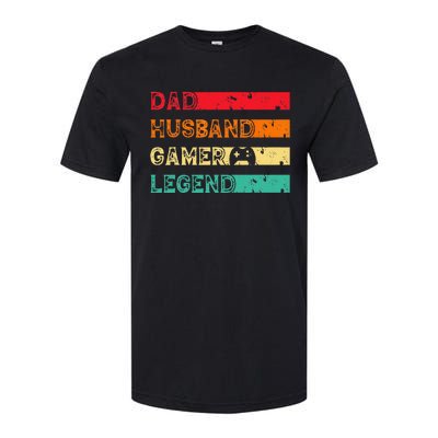 Dad Husband Gamer Legend Vintage Gamer gaming fathers Day Softstyle CVC T-Shirt