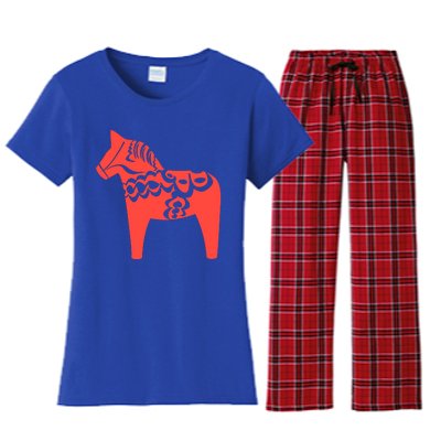 Dala Horse Gift Dalarna Swedish Sweden Sverige Gift Women's Flannel Pajama Set