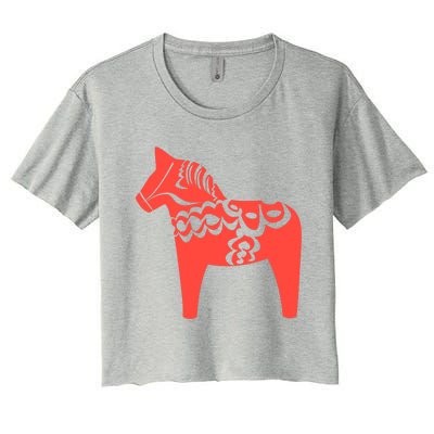 Dala Horse Gift Dalarna Swedish Sweden Sverige Gift Women's Crop Top Tee