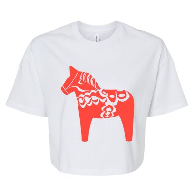 Dala Horse Gift Dalarna Swedish Sweden Sverige Gift Bella+Canvas Jersey Crop Tee