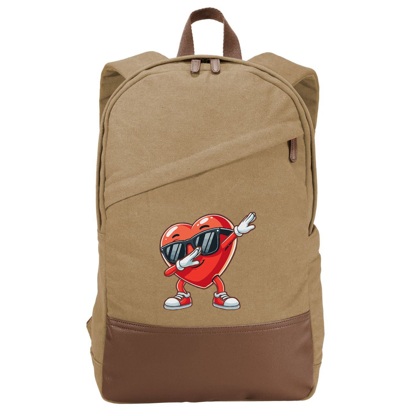 Dabbing Heart Gifts Valentines Day Cotton Canvas Backpack