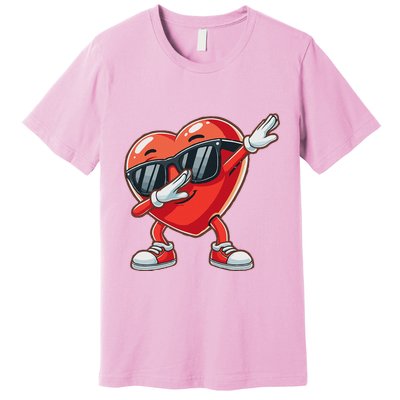 Dabbing Heart Gifts Valentines Day Premium T-Shirt