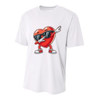 Dabbing Heart Gifts Valentines Day Youth Performance Sprint T-Shirt