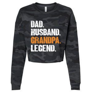 Dad Husband Grandpa Legend - Funny Grandad New Grandpa Cropped Pullover Crew