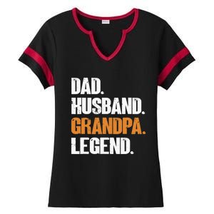 Dad Husband Grandpa Legend - Funny Grandad New Grandpa Ladies Halftime Notch Neck Tee