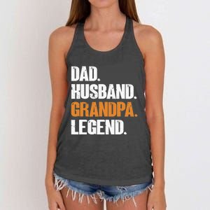 Dad Husband Grandpa Legend - Funny Grandad New Grandpa Women's Knotted Racerback Tank