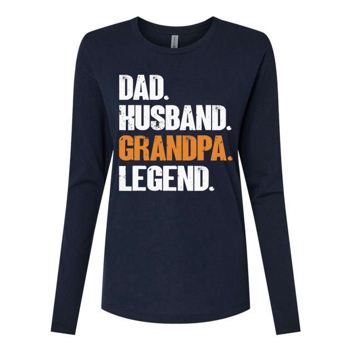 Dad Husband Grandpa Legend - Funny Grandad New Grandpa Womens Cotton Relaxed Long Sleeve T-Shirt