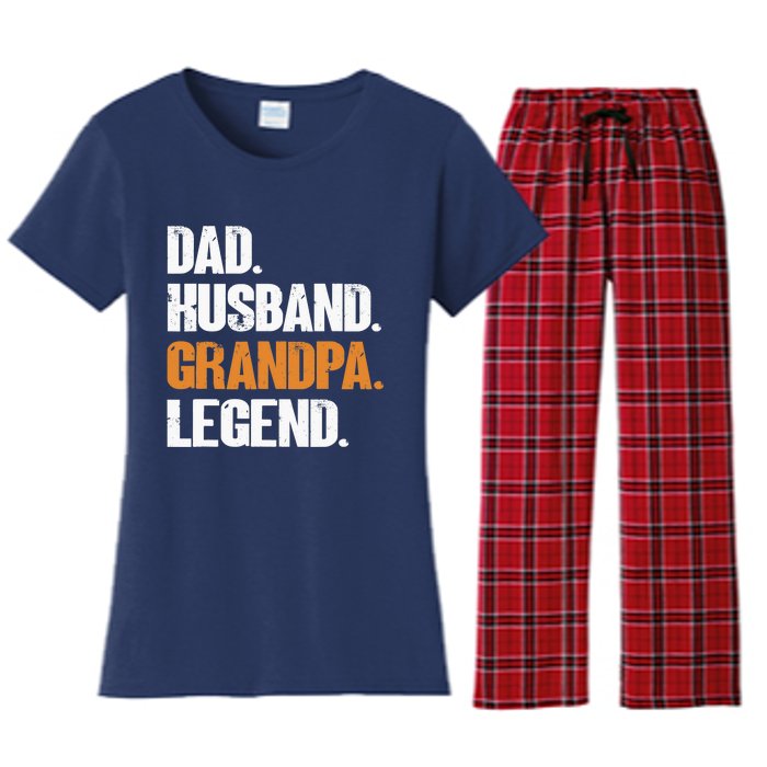 Dad Husband Grandpa Legend - Funny Grandad New Grandpa Women's Flannel Pajama Set