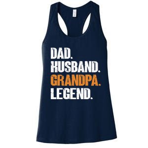 Dad Husband Grandpa Legend - Funny Grandad New Grandpa Women's Racerback Tank