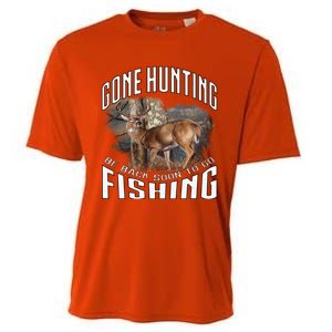 Deer Hunting Gone Hunting Be Back Soon To Go Fishing Hunter Cute Gift Cooling Performance Crew T-Shirt