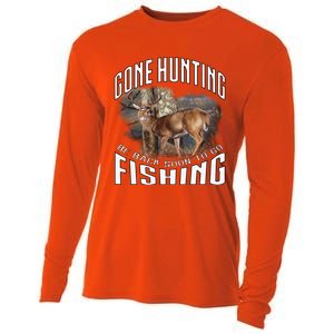 Deer Hunting Gone Hunting Be Back Soon To Go Fishing Hunter Cute Gift Cooling Performance Long Sleeve Crew