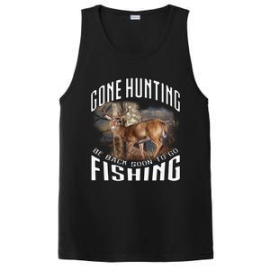 Deer Hunting Gone Hunting Be Back Soon To Go Fishing Hunter Cute Gift PosiCharge Competitor Tank