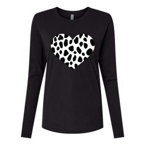 Dalmatian Heart Gift Womens Cotton Relaxed Long Sleeve T-Shirt