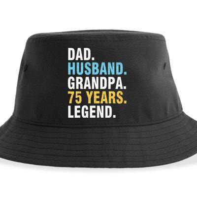 Dad Husband Grandpa 75 Years Old Happy Birthday Papa Legend Sustainable Bucket Hat