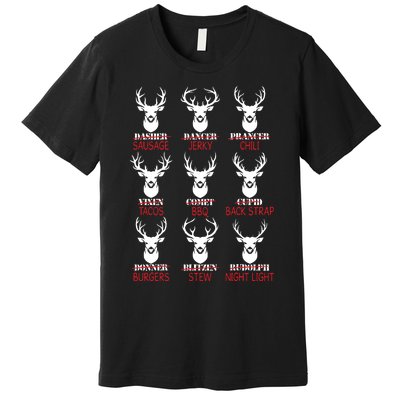 Deer Hunting Gift Hunter Of All Santas Reindeer Premium T-Shirt