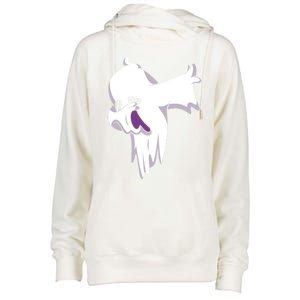 Dabbing Halloween Ghost Halloween Trick Or Treat Cute Gift Womens Funnel Neck Pullover Hood