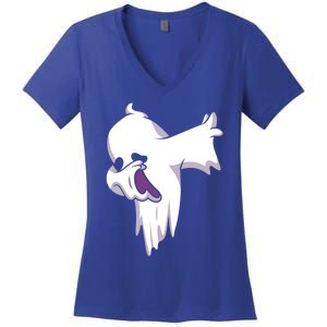 Dabbing Halloween Ghost Halloween Trick Or Treat Cute Gift Women's V-Neck T-Shirt