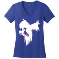 Dabbing Halloween Ghost Halloween Trick Or Treat Cute Gift Women's V-Neck T-Shirt