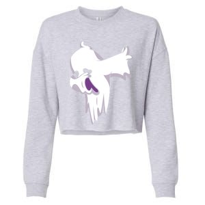 Dabbing Halloween Ghost Halloween Trick Or Treat Cute Gift Cropped Pullover Crew